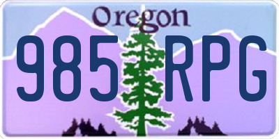 OR license plate 985RPG