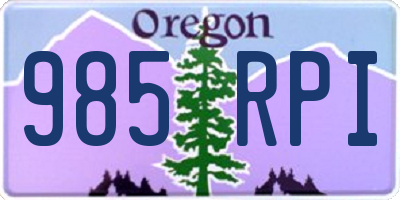 OR license plate 985RPI