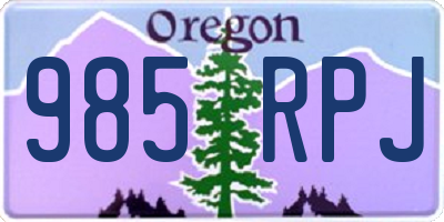 OR license plate 985RPJ