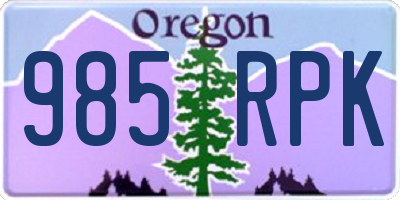 OR license plate 985RPK