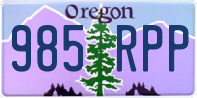 OR license plate 985RPP