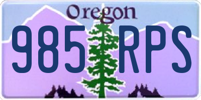 OR license plate 985RPS