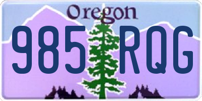 OR license plate 985RQG