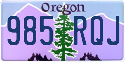 OR license plate 985RQJ