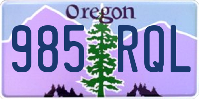 OR license plate 985RQL