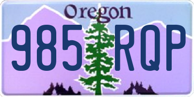 OR license plate 985RQP