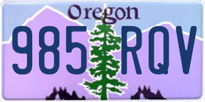 OR license plate 985RQV