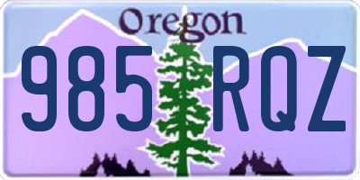 OR license plate 985RQZ
