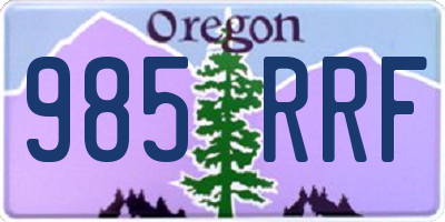 OR license plate 985RRF