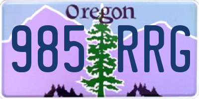 OR license plate 985RRG
