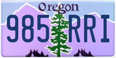 OR license plate 985RRI