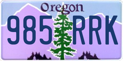 OR license plate 985RRK