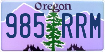 OR license plate 985RRM