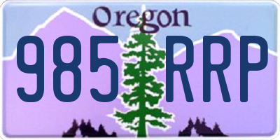 OR license plate 985RRP