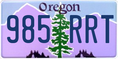 OR license plate 985RRT
