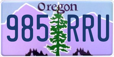 OR license plate 985RRU