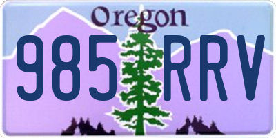 OR license plate 985RRV