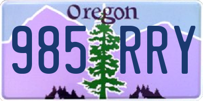 OR license plate 985RRY