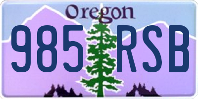OR license plate 985RSB