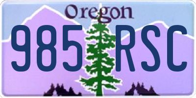 OR license plate 985RSC