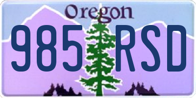 OR license plate 985RSD