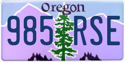 OR license plate 985RSE