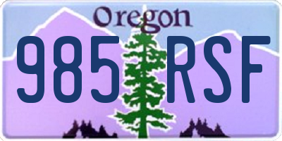 OR license plate 985RSF