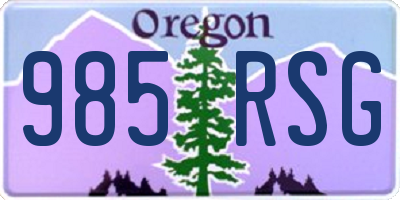 OR license plate 985RSG