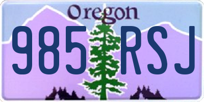 OR license plate 985RSJ