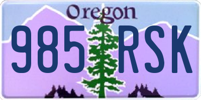 OR license plate 985RSK
