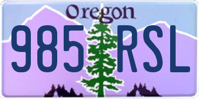 OR license plate 985RSL