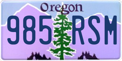 OR license plate 985RSM