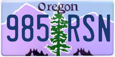 OR license plate 985RSN
