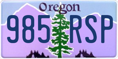 OR license plate 985RSP