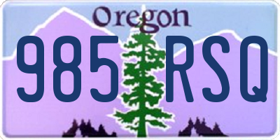 OR license plate 985RSQ