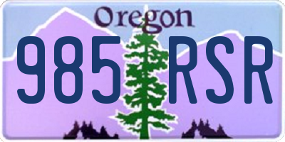 OR license plate 985RSR
