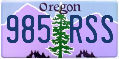 OR license plate 985RSS