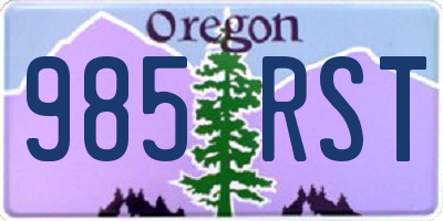 OR license plate 985RST