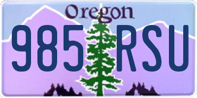 OR license plate 985RSU