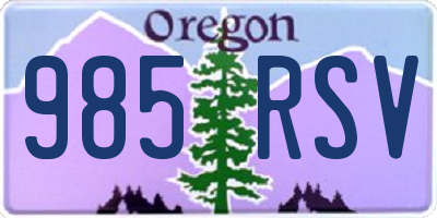 OR license plate 985RSV