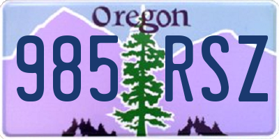 OR license plate 985RSZ