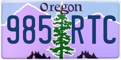 OR license plate 985RTC