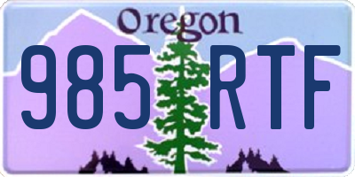 OR license plate 985RTF