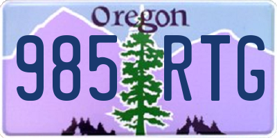 OR license plate 985RTG