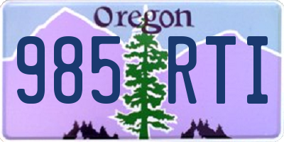 OR license plate 985RTI