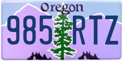 OR license plate 985RTZ
