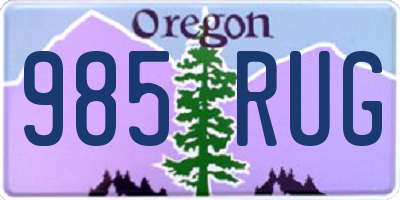 OR license plate 985RUG