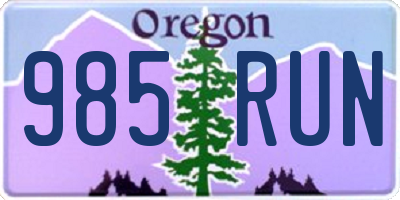 OR license plate 985RUN