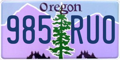 OR license plate 985RUO