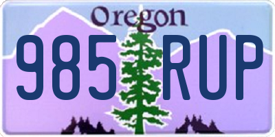 OR license plate 985RUP